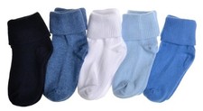 5 pairs of Plain Baby Socks - Roll Top Socks