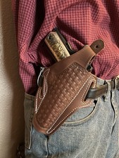 FITS Colt RIA Springfield 45 Govt M 1911 5" Leather Pancake Holster Basketweave