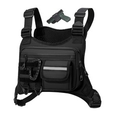 Outdoor Chest Bag For Men, EDC Chest Pack With Built-In Phone Holder, Lightwe...