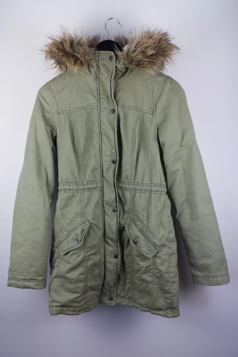 Hollister Women Parka Jacket Casual Leisure Windproof Cotton Green