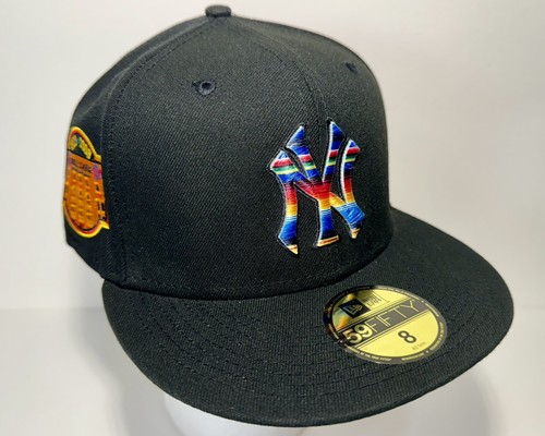 59Fifty Size 8 Fitted Hat MLB New York Yankees Woven Blanket 1923-2008 Noir - Picture 6 of 15