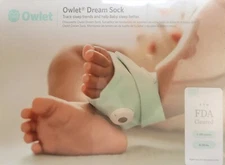 Owlet Dream Sock Track Live Pulse (Heart) Rate, Oxygen in Infants, Mint - Sealed