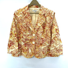 Coldwater Creek Women's Light Jacket Cropped Paisley Tapestry Red Yellow Size XL