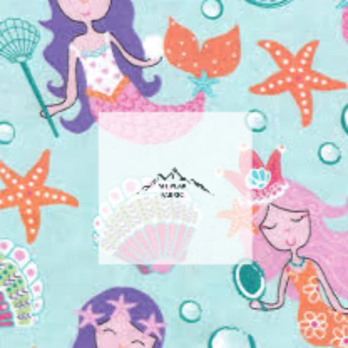 Mermaids Bubbles Flannel Fabric - 第 1/2 張圖片