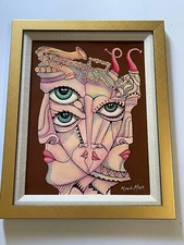 Ricardo Maya Original Painting Authentic Cuban Modernist Nicaragua Abstract 16"