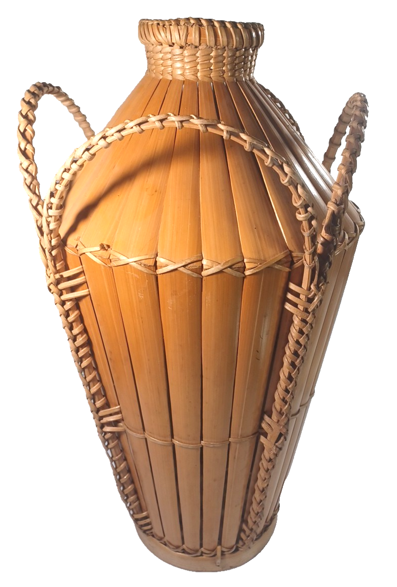 Panier Pêche Japonais Vintage Bambou Osier Cormoran - Rare Collection 17cm