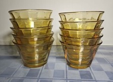 Lot 10 Amber Yellow Glass Custard Dessert Cups Ramekins Fortecrisa Mexico 4 Oz
