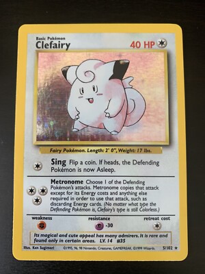 1999 CLEFAIRY 5/102 BASE SET POKEMON CARD RARE HOLO NM | eBay