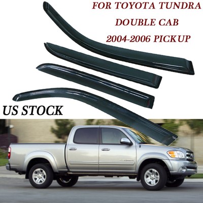 4pcs For 2004-06 Toyota Tundra Double Cab Window Visors Vents Rain