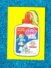 2017 Wacky Packages 50th Anniversary YELLOW Sticker "MY PASTY PONY GLUE"