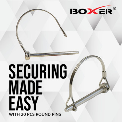 Boxer 20pcs Round PTO Shaft Locking Pin 1/4'' Scaffold, Trailer, Tent Safety