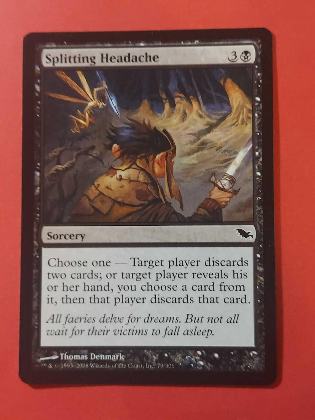 2008 Magic The Gathering Shadowmoor #79 Splitting Headache, C, Blk, NF, cd1