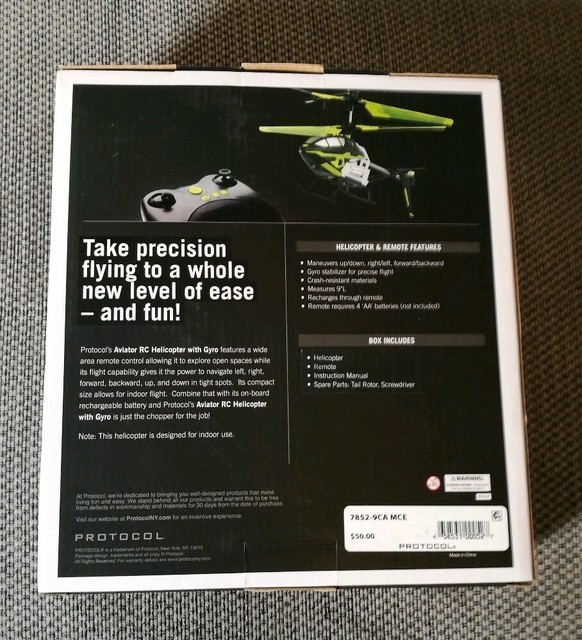 protocol aviator rc helicopter