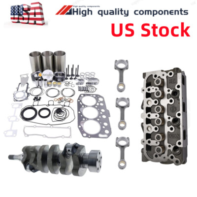 Rebuild Kit+Crankshaft+Connecting Rod+cylinder head  For Kuboda D902-E4B Engine