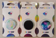 3 Popsockets Opal, Black  Blue Nebula. Grip, Cable Organizer  Kickstand