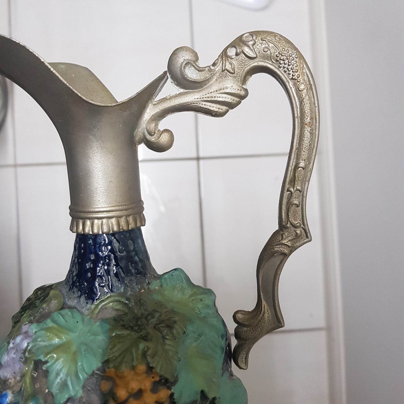 VINTAGE Hand Painted Italian Wine Decanter. Riprod Vietata CC 2598 eBay