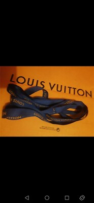 Louis Vuitton blue ribbon writing gold article authentic dimensions 200cm