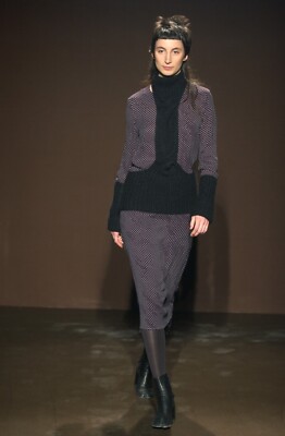 2007AW Maison Martin Margiela マフラー ボーダー Maison Martin Margiela Fall 2002 Navy Polka Dot Inside Out Skirt