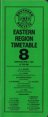Southern Pacific Railroad Eastern Region Fahrplan 8 7. April 1991 kostenloser Versand