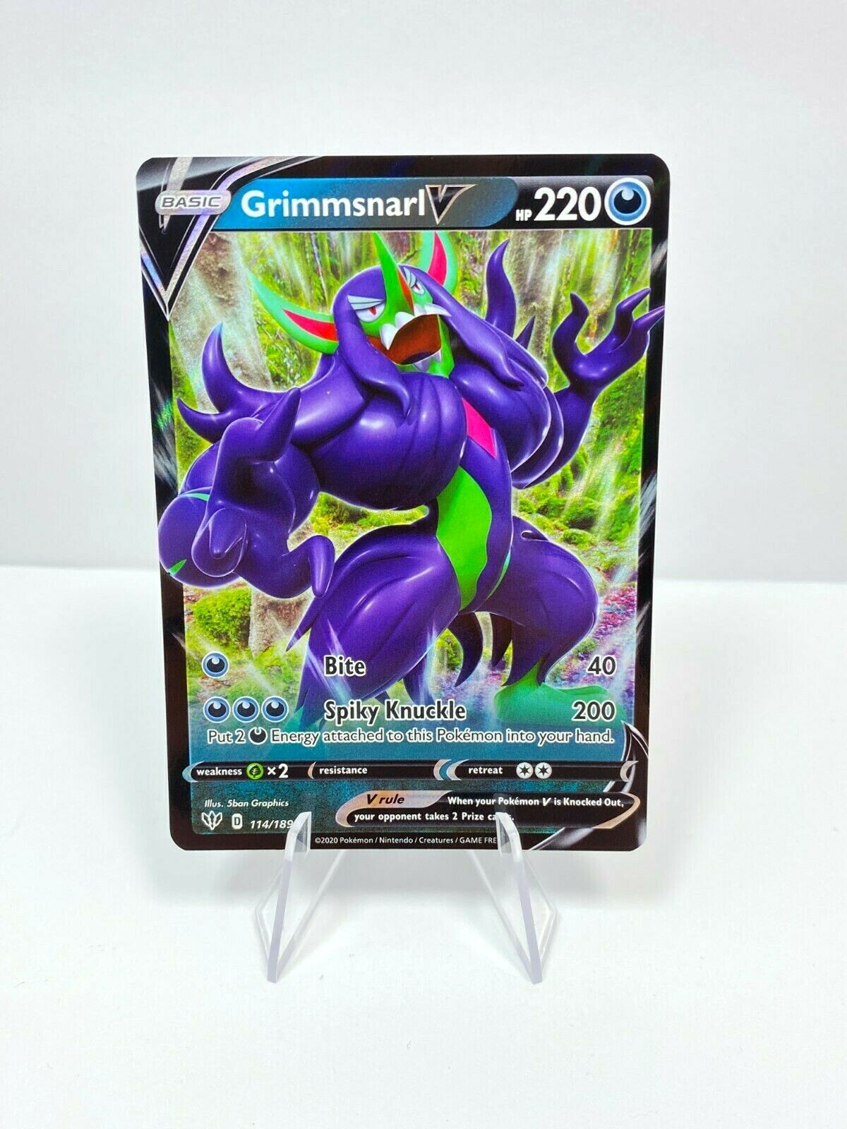 Grimmsnarl V - #114/189 - Pokemon TCG Darkness Ablaze Ultra Rare Card NM/M 🔥🔥