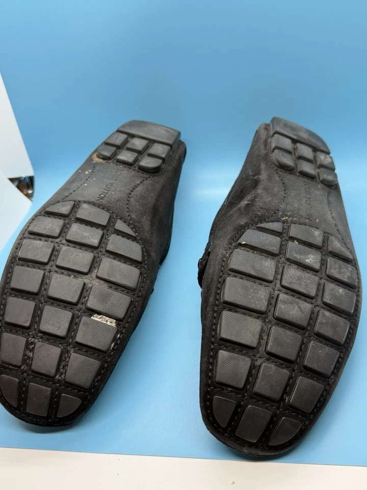 Louis Vuitton Para Hombre Negro Gamuza Mocasín Driver Reino Unido 7.5 Zapatos Se Adapta a EE. UU. 8.5 Foto 4 de 4