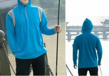 Chemise De Pêche Habit – Manches Longues, Anti-UV, Bleue, Taille XL, Neuve