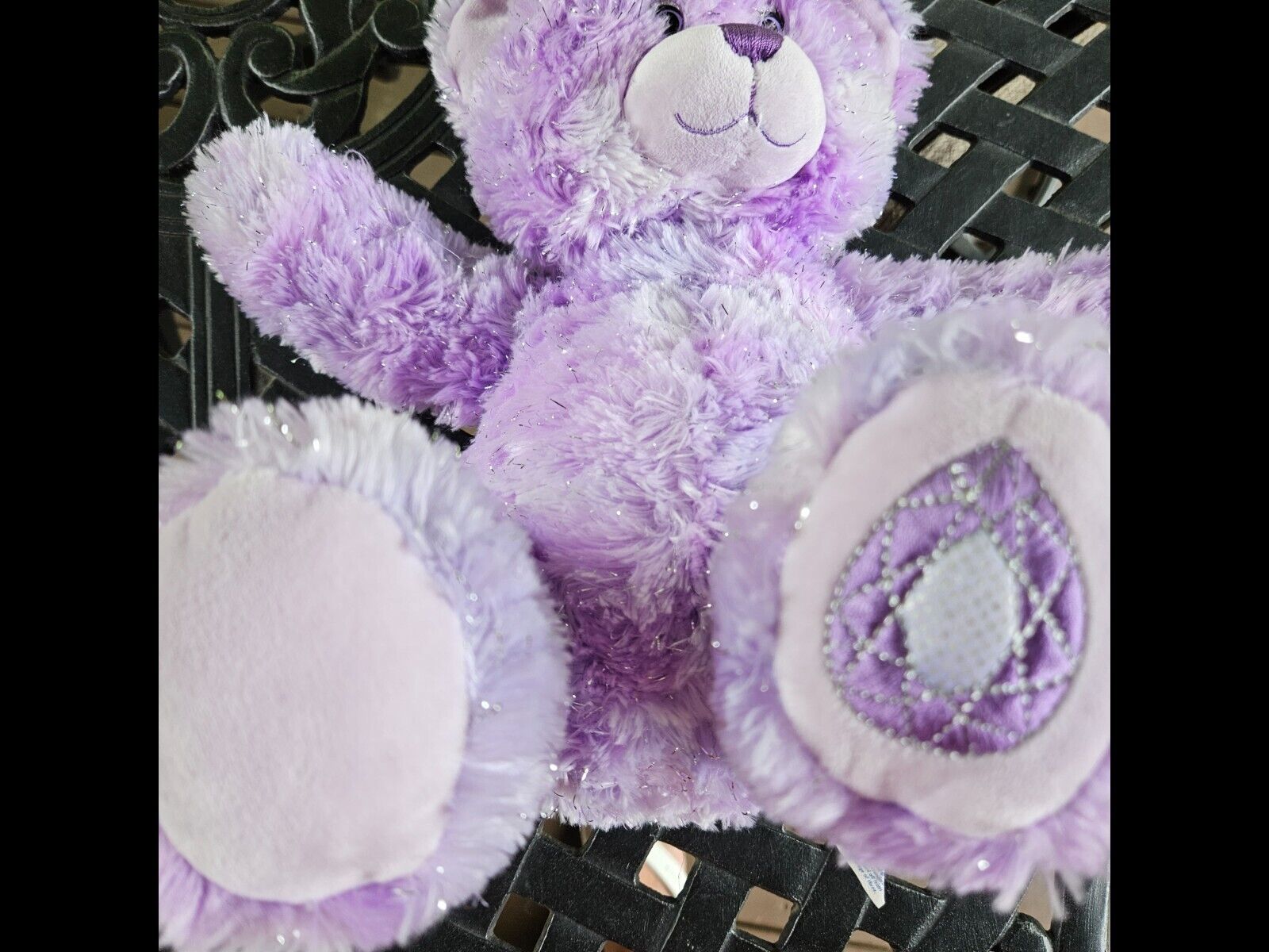 Vintage Build - A - Bear Purple Amethyst Gemstone Bear With Rare Pin