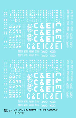 K4 HO Scale Decals Chicago and Eastern Illinois C&EI Caboose White