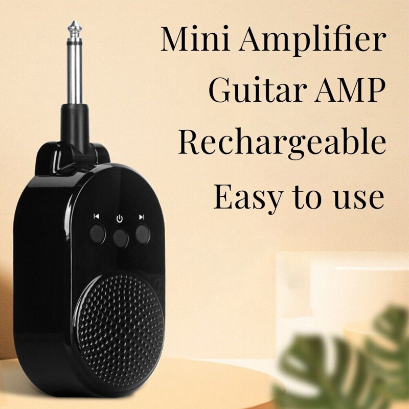 Mini Amplifier Guitar AMP 6.35mm Plug USB Rechargeable For EGuitar