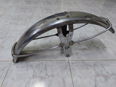 (初期)Fender JAPAN TLR-145RK(合皮革ケース付) KAWASAKI KE90-KE100-G5-KV100-G4TR FRONT FENDER METAL CHROME