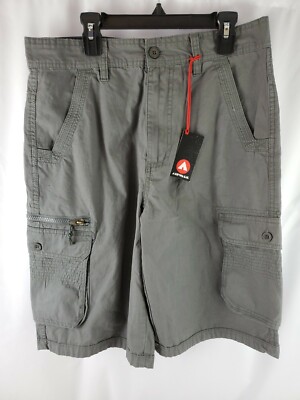 Airwalk Mens Sz. 30 Cargo Shorts - Grey With 7 Pockets - New & Free Shipping 
