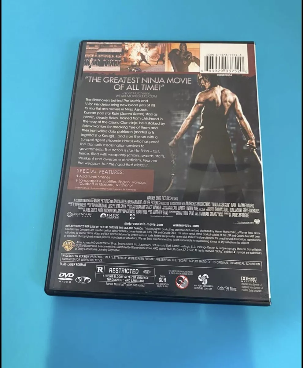 Ninja Assassin DVD 2009 Martial Arts Action Movie