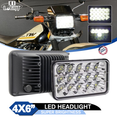 4x6'' inch LED Headlight Projector Hi-Lo Sealed Beam For YAMAHA TW200 DT 125 RE