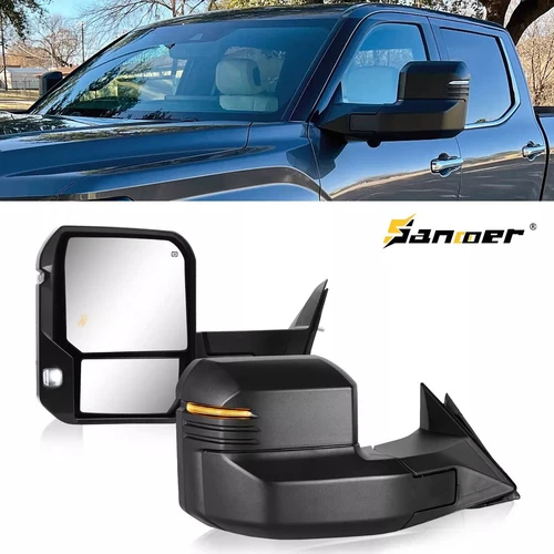Pair Towing Mirrors BSM For 2022-2025 Toyota Tundra Power Heated Amber Signals