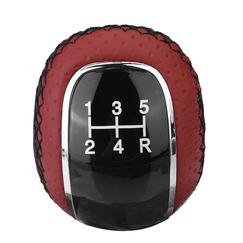 5 6 Speed 3 Cap Manual Gear Shift Knob Shifter Stick Lever Black Red PU Leather - Picture 11 of 16