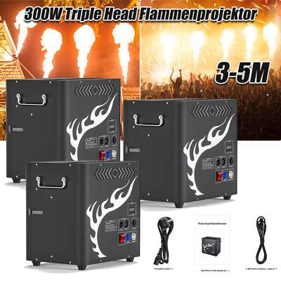 3Heads Flammenwerfer 300W Jet Flame Machine Flammenprojektor DMX Control Outdoor