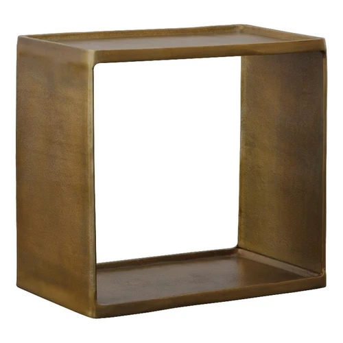 Uttermost Derwent Modern Aluminum Side Table in Antique Brass - Picture 1 of 4