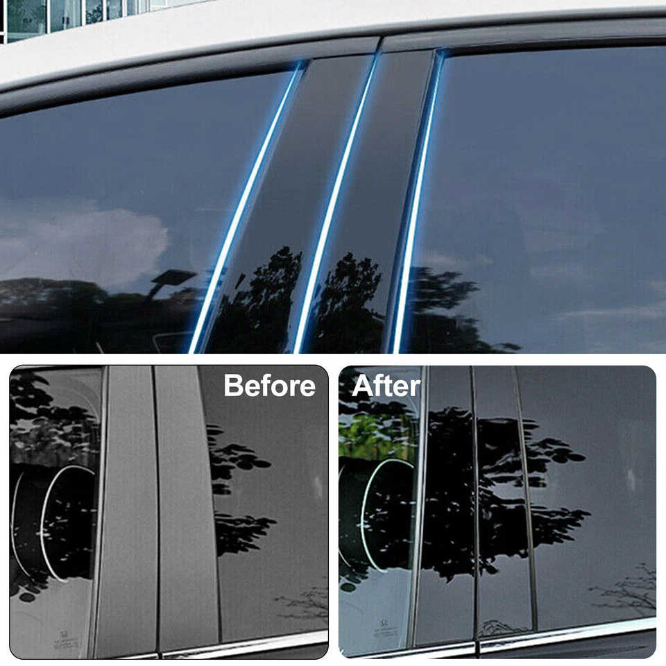 Glossy Black Pillar Posts Trim Fit For BMW X3 E83 2004-2006 2007 2008 2009 2010 — 第 4/4 张图片