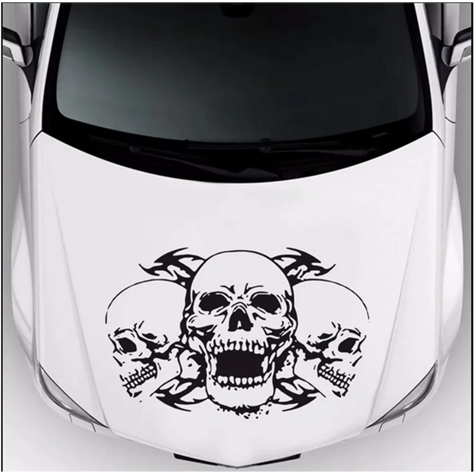 Custom Triple Skull Decal Sticker Car Truck Vehicle Bumper Window Vinyl Vehicle Foto 4 de 4