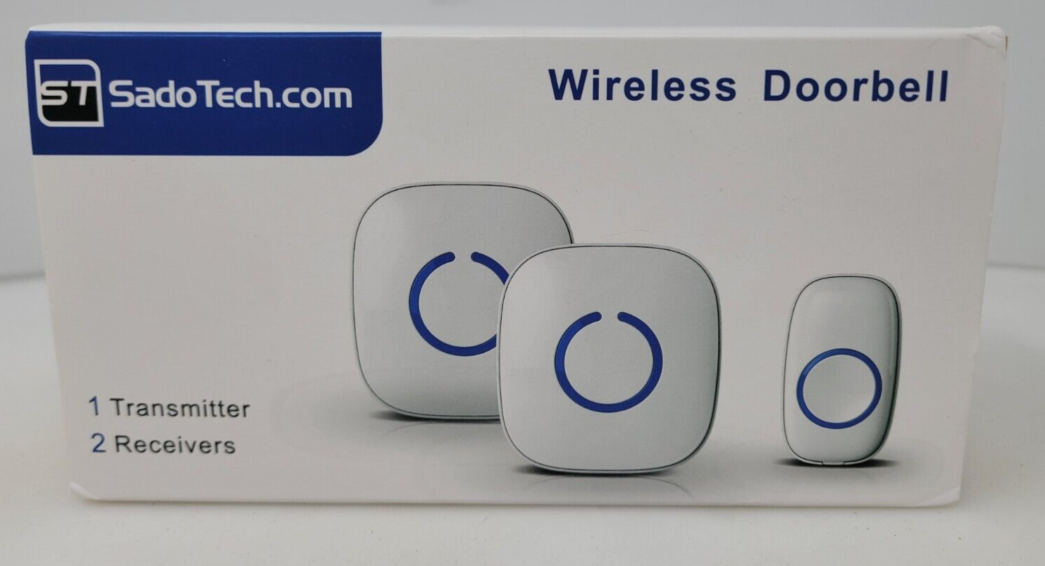 Wireless Doorbell Kit with 1 Remote Button and 2 Plug-in Receivers in White - Model CXR-image