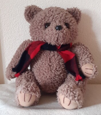 SALCO WOLLPLÜSCH TEDDYBÄR MIT SCHAL 18 ZOLL