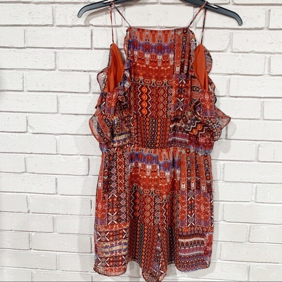 BCBGeneration Printed Patchwork Boho Romper - Siz… - image 8