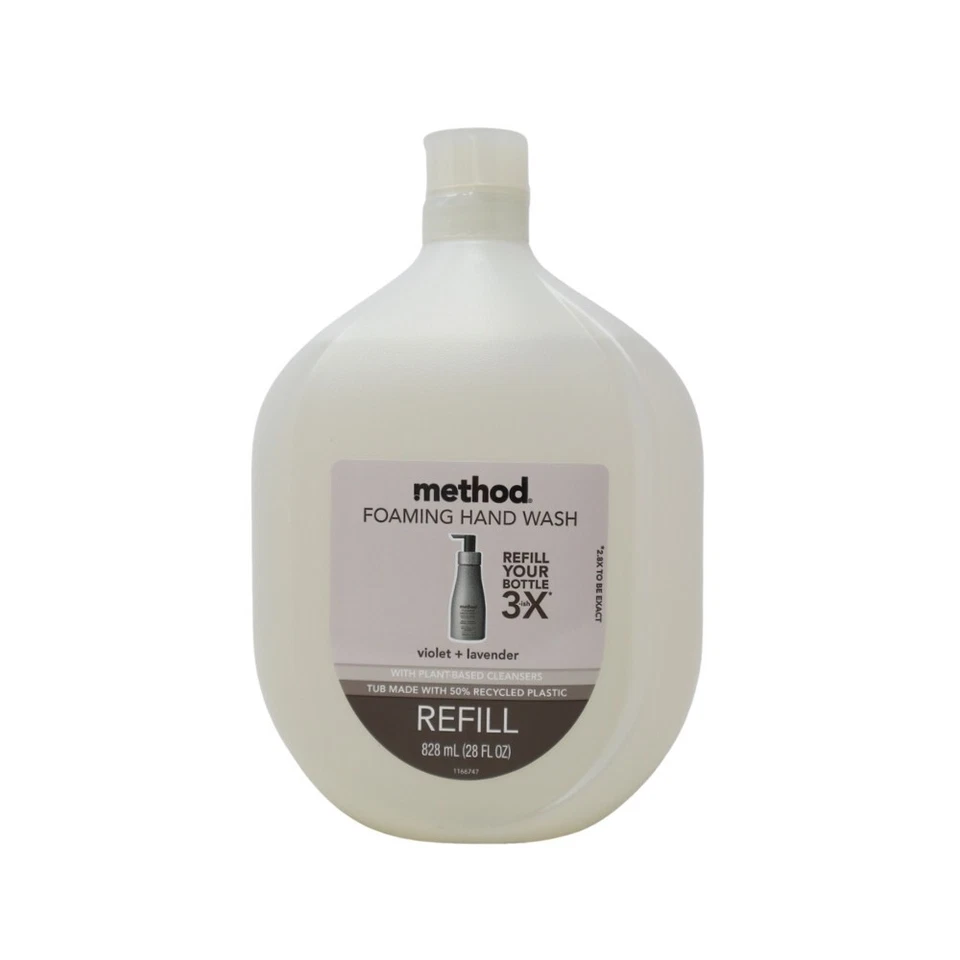 4 Pack - Method Foaming Hand Wash Refill, Violet + Lavender, 28 Oz ( 828ml ) - Image 2 of 3
