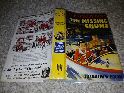 The Hardy Boys The Missing Chums 1951 British Version Beautiful Jacket Rare!