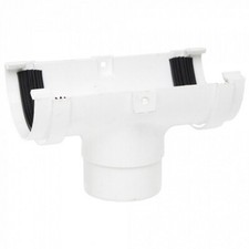 Mini Gutter 75mm Half Round Gutter Running Outlet in White RM305W For Sheds