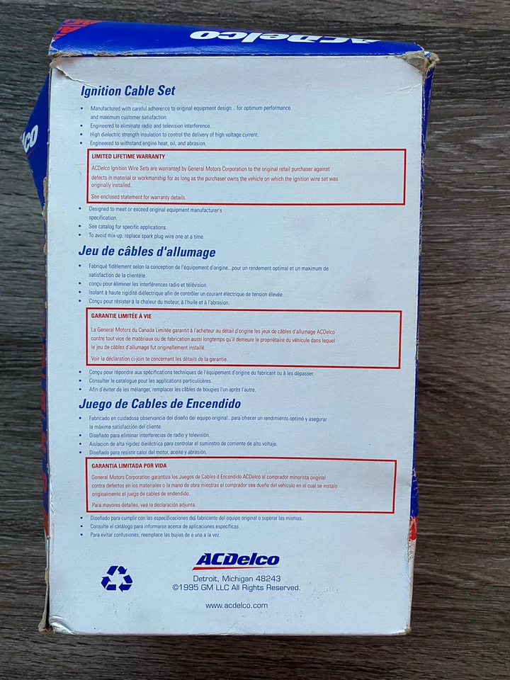 Juego de cables de bujías ACDelco genuinas GM 19154584 Foto 3 de 3