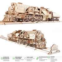 Ugears 70058 Dampf-Lokomotive V-Express 3D Holz Puzzle Modellbau Neu Ovp #SL5