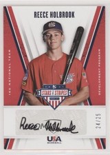 2019 Panini USA Baseball Stars & Stripes Black Ink 24/25 Reece Holbrook Auto xb2