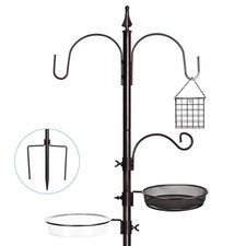 Bird Feeder Stand Pole,77 Inch Feeding Station Kit for Outside, Wild Bird Fee...