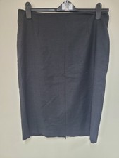 Jagger Charcoal Grey Pencil Skirt UK 14 - Lined - Back Split - Smart Work Office